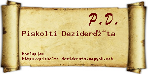 Piskolti Dezideráta névjegykártya